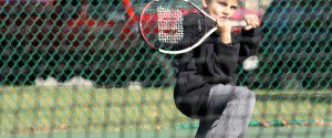 kids excited about sports boy playing tennis1
