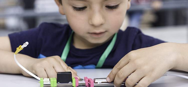 Maker kid engaged in an activity