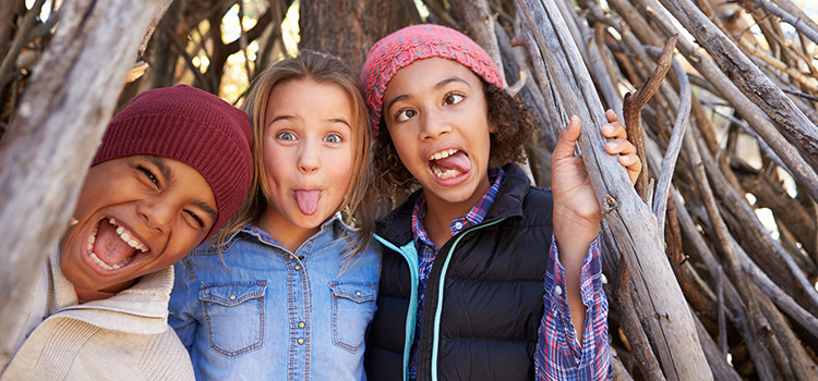 kids goofing off and having fun at overnight camp