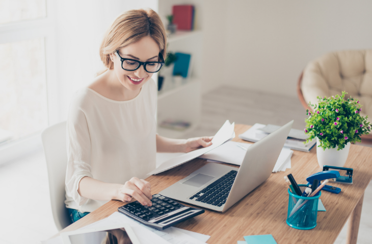 woman working at computer