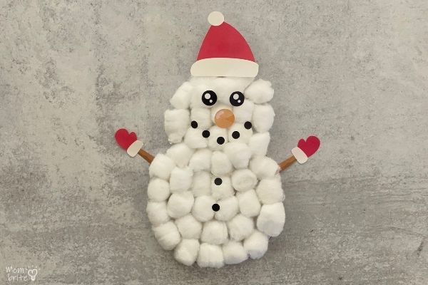 Christmas crafts - cottonball snowmen