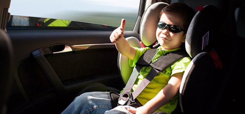 happy child on a road trip